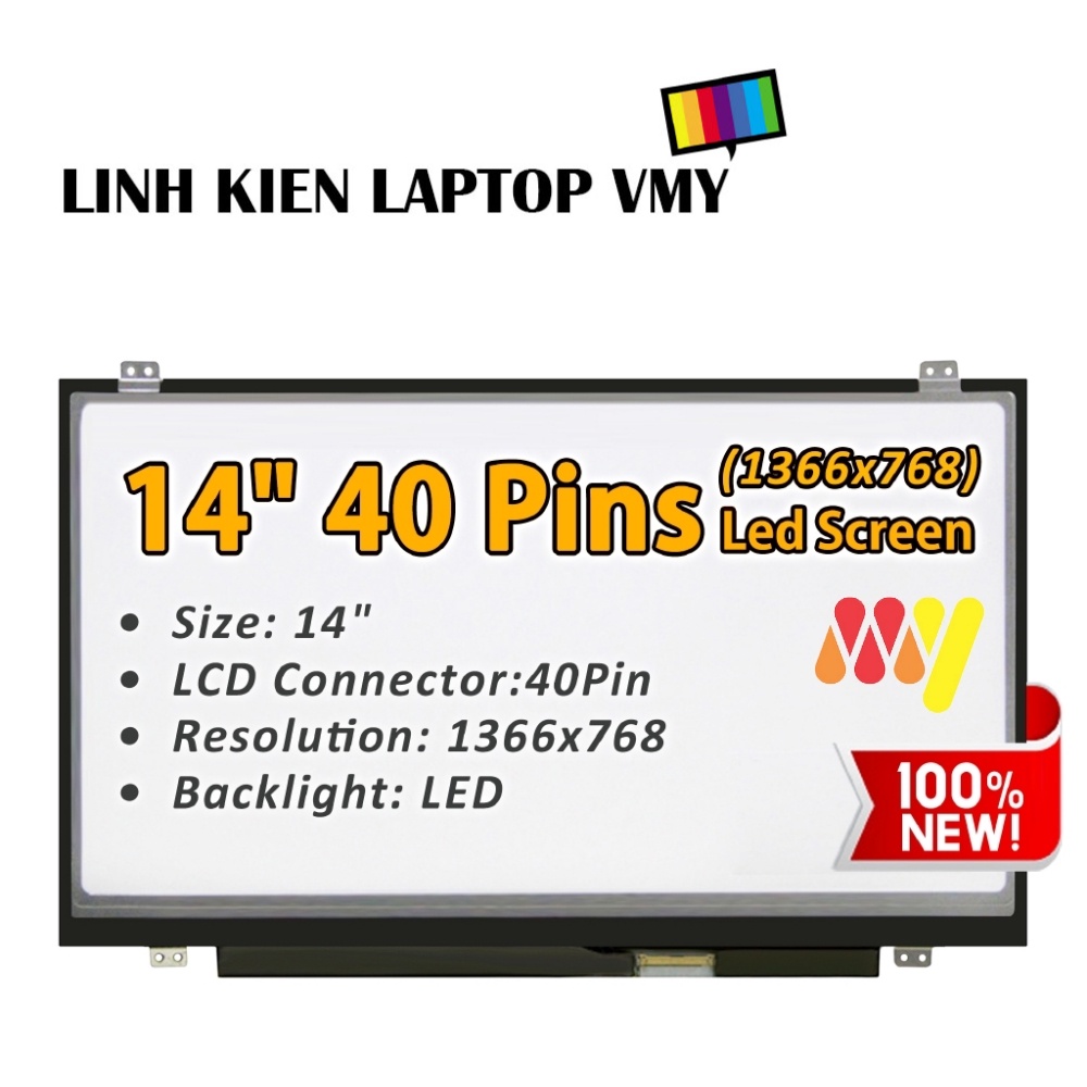Màn hình Laptop HP Elitebook 8460p, 8460w . LCD 14&quot; Mỏng 40 Pin HD New 100%. Bảo hành 1 đổi 1
