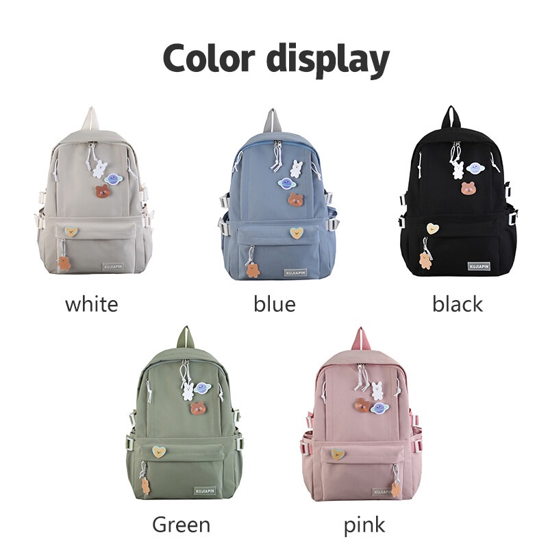 Mischa Ba Lô canvas Màu Trơn Chống Thấm Nước Sức Chứa Lớn Dễ Phối Đồ