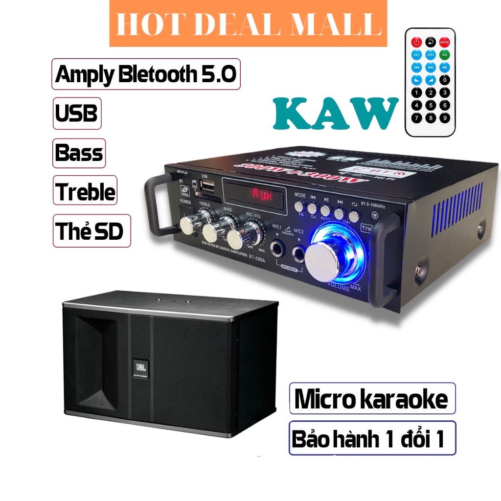 Amly karaoke, Âm ly giá rẻ, Amly Mini Bluetooth BT-298A cao cấp, chức năng đa dạng, ƯU ĐÃI CỰC KHỦNG