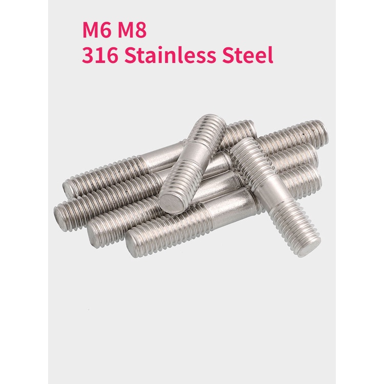 Bu Lông M6 M8 316 Hai Đầu Bằng Thép Không Gỉ