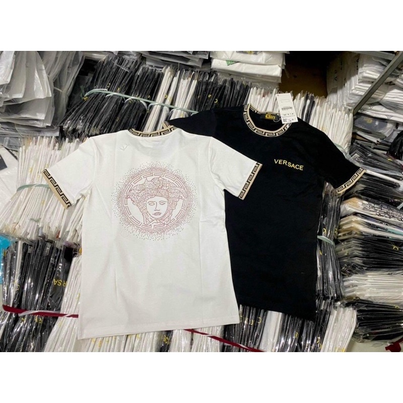 Áo thun nam vải thun co giãn in logo VERSACE