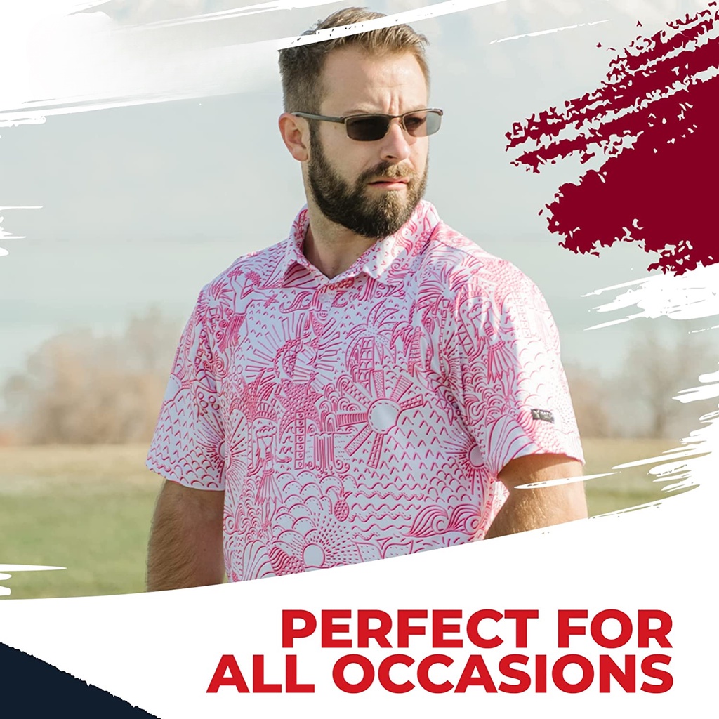 Áo Thun Polo In Hình Đầu Lâu Chơi Golf Vui Nhộn Cho Nam