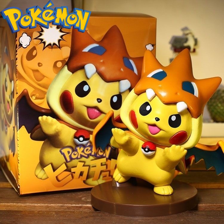 Mô hình Pikachu trang phục RỒNG LỬA MEGA CHARIZARD MEGA LIZARDON Y đỏ Anime nhật Pokemon 2027 N2 2-1