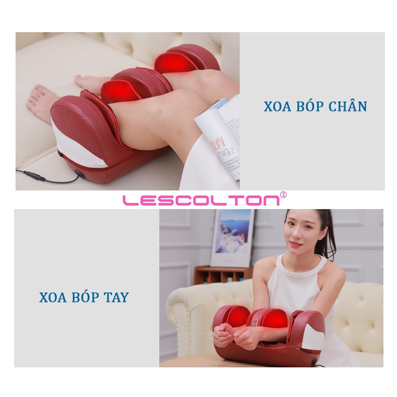 Máy massage chân tay Lescolton xoa bóp, bấm huyệt, máy mát xa thông minh thiết kế nhỏ gọn và chất liệu da PU cao cấp