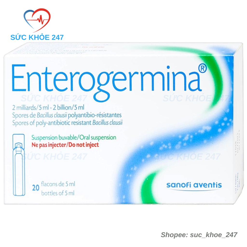 Men Vi Sinh Ống Enterogermina - Giúp Cân Bằng Hệ Đường Ruột, Nhập Khẩu Từ Italy Hộp 20 Ống