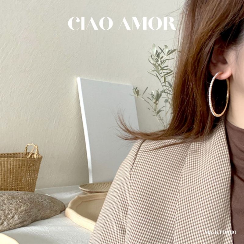 Khuyên tai nữ, Bông tai tròn to đính đá phong cách Âu Mỹ