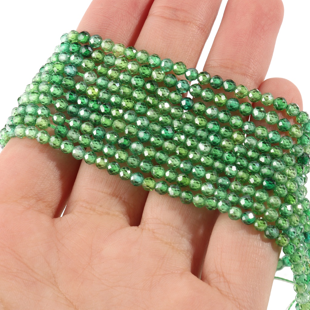 2 3 4mm Mặt Cubic Zirconia Kim Cương Giả Hạt Nhiều Màu Zircon Tròn Rời Hạt Trang Sức Làm Đính Hạt DIY Vòng Tay