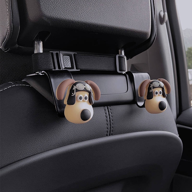 Xiaohongshu Same Style Wallace and Gromit Car Seat Back Hook Car 3D Stereo Car Seat Back Chair Back Storage Decoration xUya