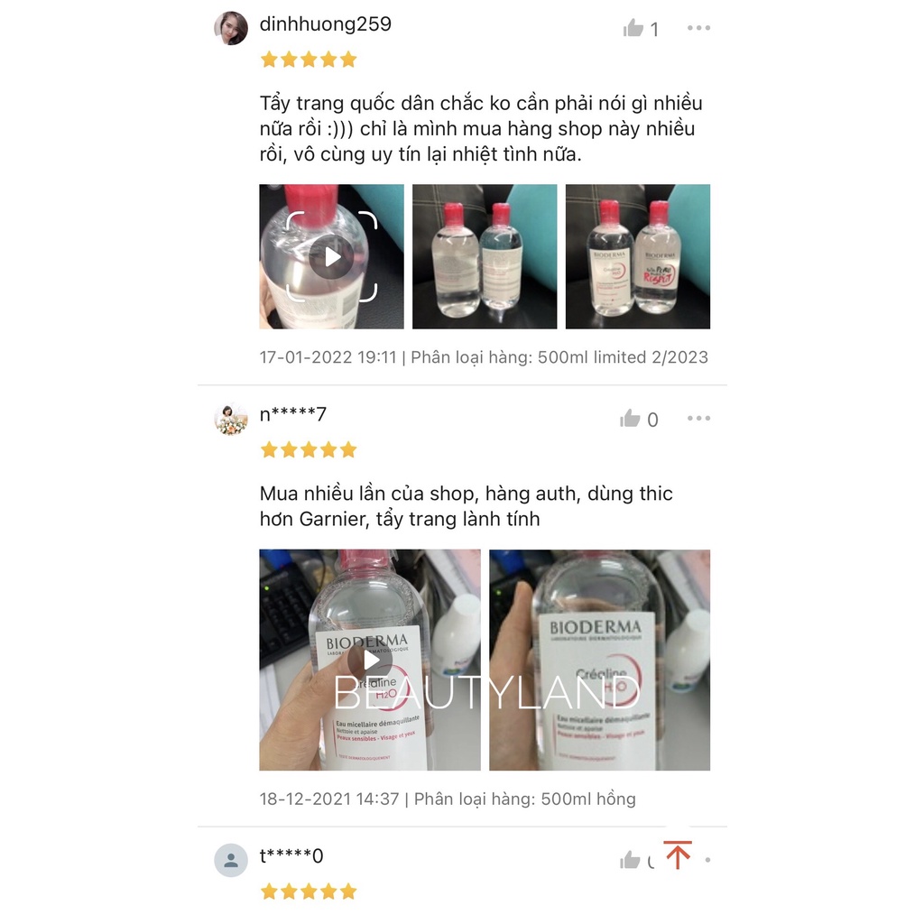 Nước Tẩy Trang BlO Nội Địa Pháp 500ml Mẫu Mới Date 2025