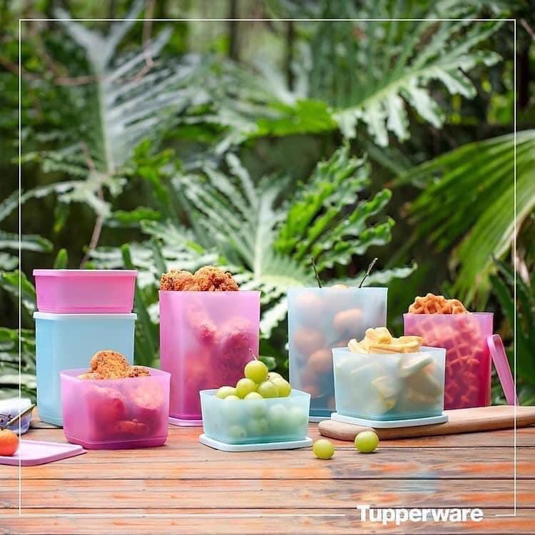 Bộ hộp nhựa đựng thực phẩm tủ lạnh mát hoặc khô Tupperware Pop Fiesta set 8 nhựa nguyên sinh an toàn chính hãng bảo hành