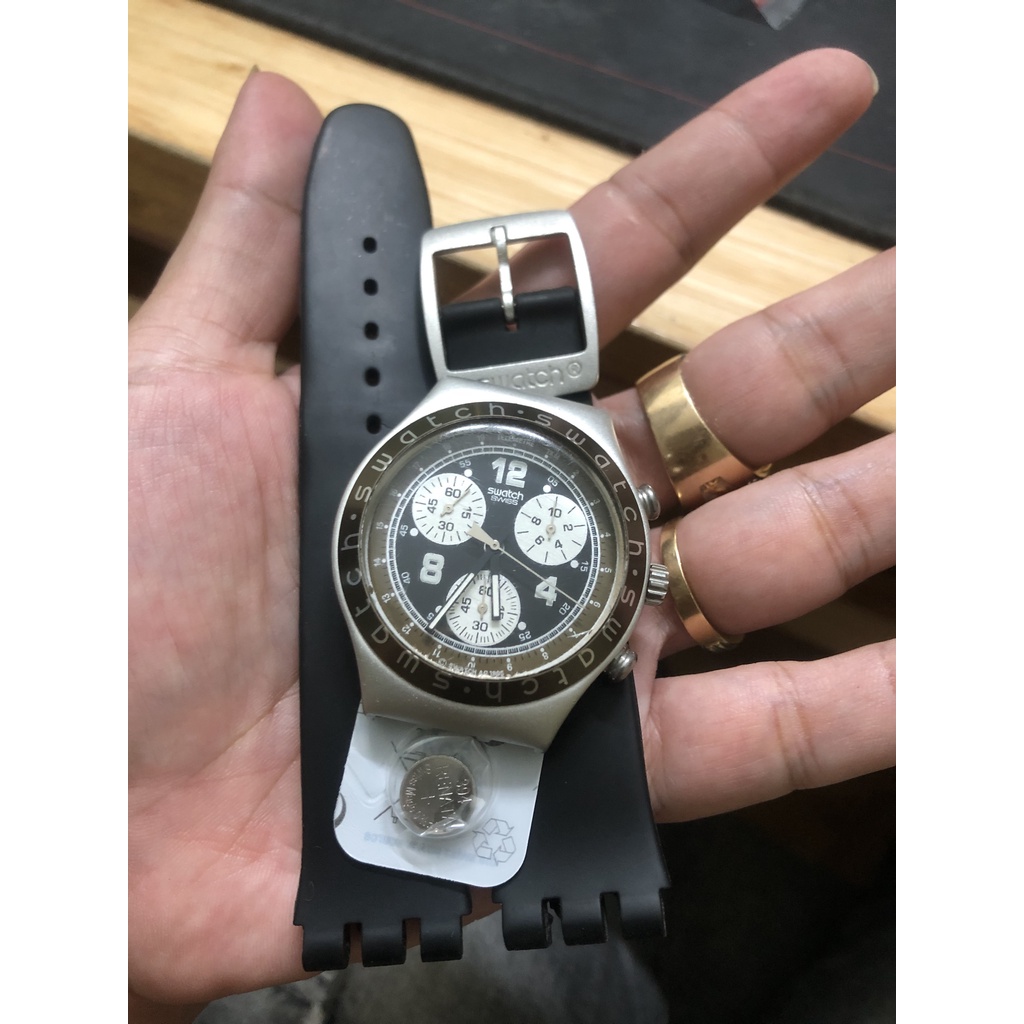 Đồng hồ swatch swiss irony chronograph chuẩn thụy sĩ đã qua sử dụng