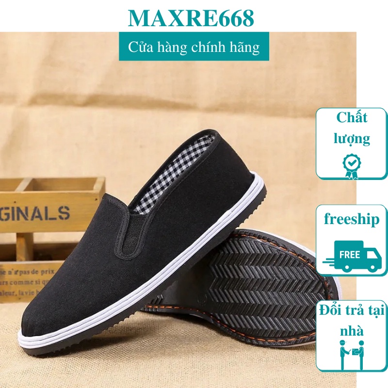 Giày Lười Nam, Giày Vải Nam Nữ Đế Cao Su Siêu Nhẹ - GN07