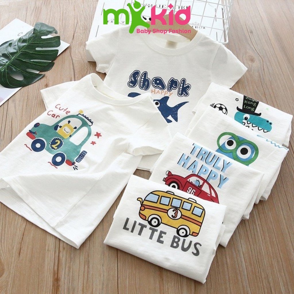 Áo Thun KUTE CAR Cho Bé, Áo Phông Cộc Tay Cotton Cực Chất Cho Bé Trai Bé Gái Mặc Hè .
