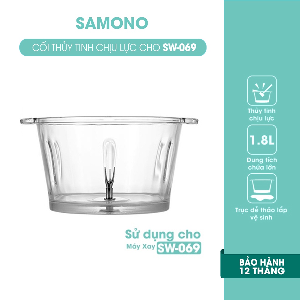 Cối máy xay đa năng SAMONO SW069 thủy tinh chịu lực - Hàng chính hãng