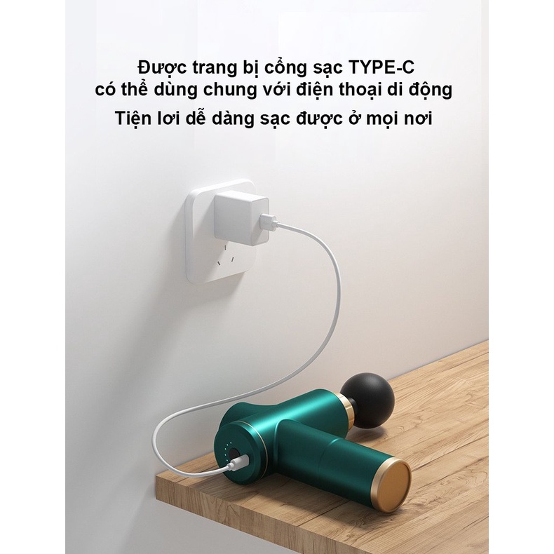 Máy massage giãn cơ cầm tay mini booster  L608 sử dụng 8 đầu 6 chế độ massa chuyên sâu giúp giảm đau nhức mỏi cơ...