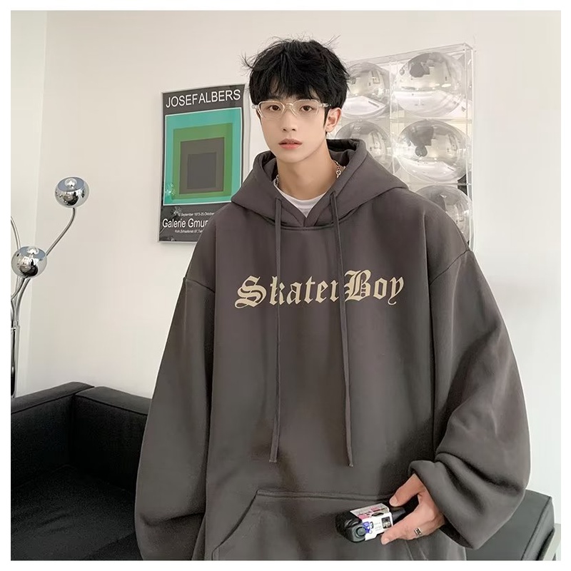 Áo Khoác Hoodie Chui Đầu Tay Dài Phối Nhung In Hình Thánh Giá Kiểu Retro Mỹ Thời Trang Cho Nam Cỡ M-5XL