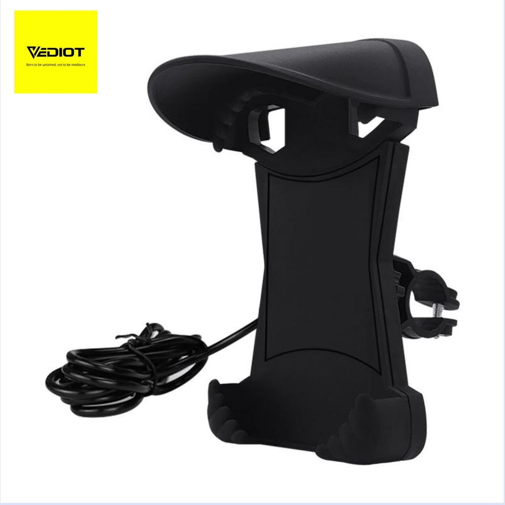 Giá Đỡ Điện Thoại Kiêm Dù Sạc USB Chống Nước Có Thể Điều Chỉnh Xoay 360 Độ Gắn Xe Máy / Xe Đạp