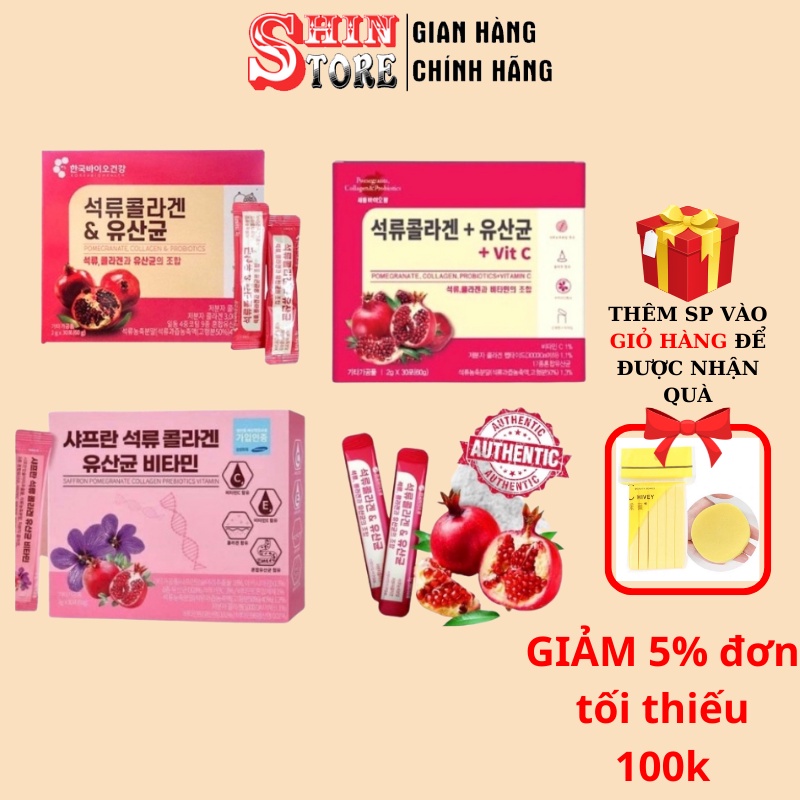 Mua Bột Collagen Uống Lựu Đỏ Korea Bio Cell Hàn Quốc Chính Hãng 30 Gói