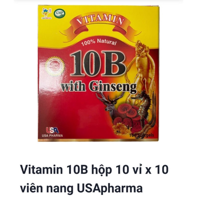 Vitamin 10B, 12B, 15B, 18B, 20B with ginseng hộp 10 viên×10 vỉ