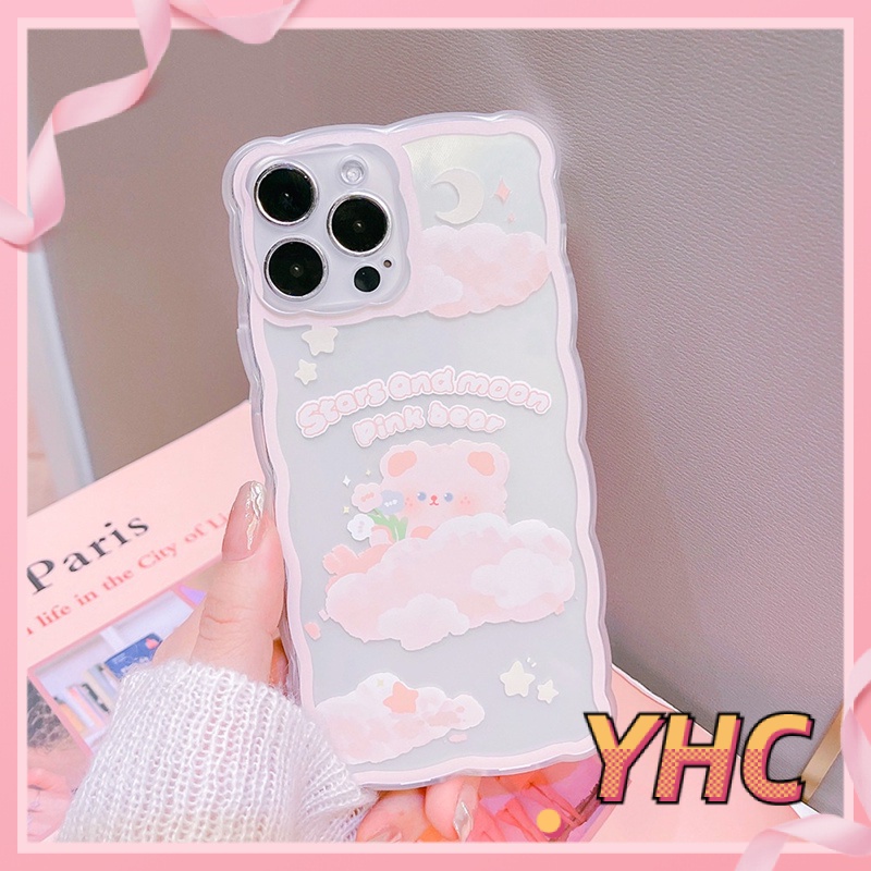 Ốp Điện Thoại Họa Tiết Gấu Và Đám Mây Viền Gợn Sóng Cho Iphone6 6splus 7 7plus 8 8plus XR x xs 12 11 pro max plus 13 promax-1021