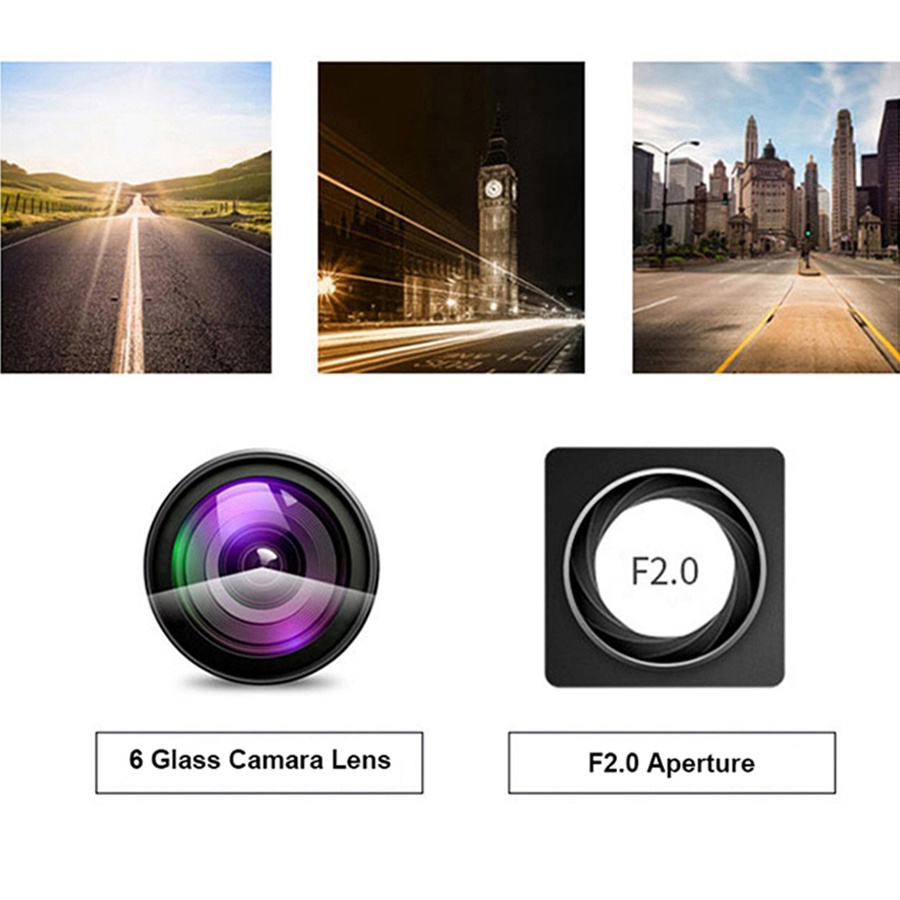 Camera Hành Trình Ống Kính Kép 3 Trong 1 GPS, Cảm Biến G-Sensor,24H Full HD 1296p Dvr Cho Xe Hơi