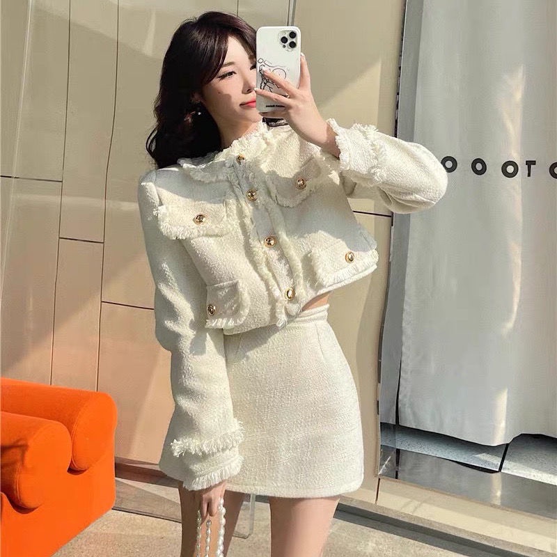 Set Áo Đầm Hoa Phong Cách Hàn Quốc Xinh Xắn Cho Nữ