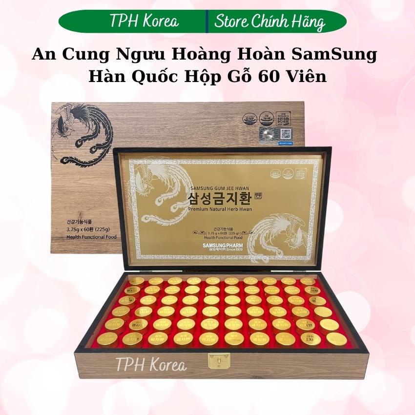 An Cung Ngưu Hoàng Hoàn Samsung Hàn Quốc Hộp Gỗ 60 Viên, Giúp Bổ Não Và Phòng Ngừa Đột Quỵ Và Tai Biến