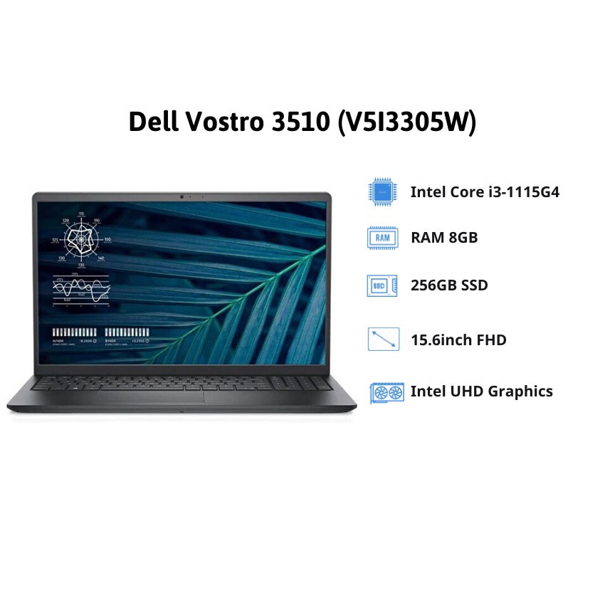 Laptop Dell Vostro 3510/ i3-1115G4/8GB/256GB/Office H&S/Win11 (V5I3305W)