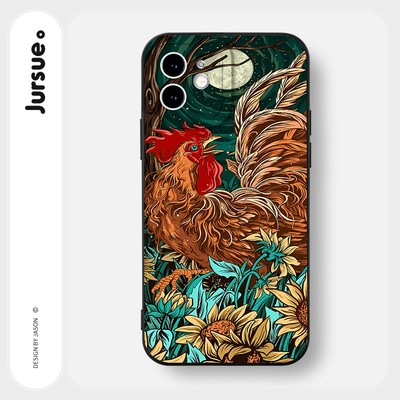 Ốp lưng JURSUE mềm chống bẩn chống sốc hình độc lạ đen Cho iPhone 17 16 15 14 13 12 11 Pro Max SE 2020 X XR XS ip 8 7 Plus Y2632