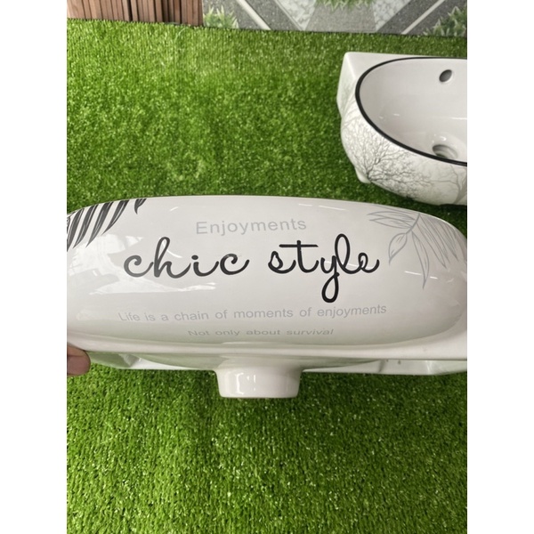 Trọn bộ Lavabo treo tường hình lá