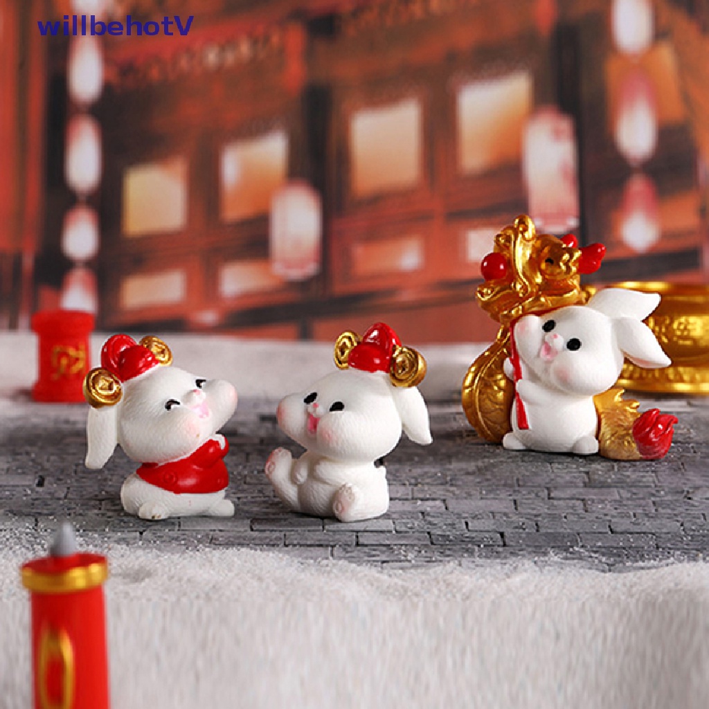 [WillbehotV] Mô Hình Chú Thỏ Hoạt Hình Trang Trí Tiểu Cảnh Sân Vườn Thu Nhỏ DIY