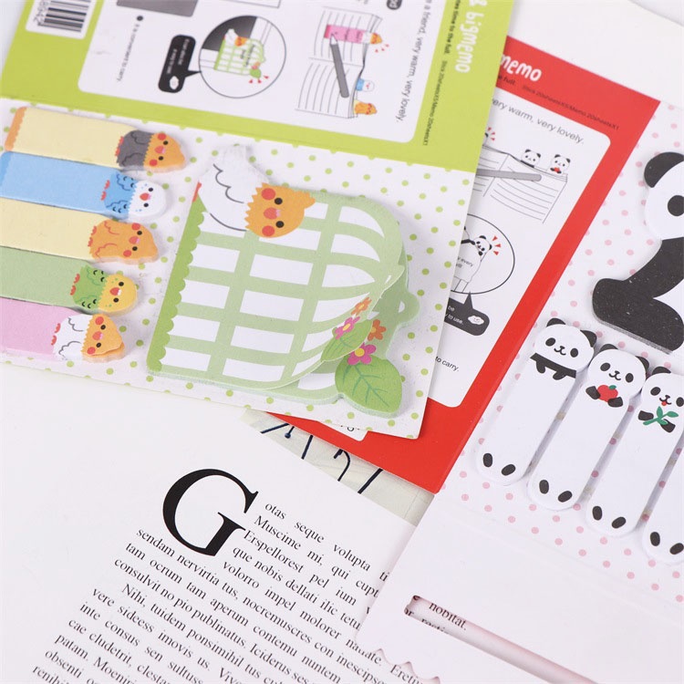 Giấy Dán Ghi Chú Họa Tiết Gấu Trúc Hoạt Hình Dễ Thương Sáng Tạo