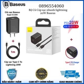 Bộ sạc nhanh baseus 20w super si mini usb c hỗ trợ qc3.0 pd cho iphone 12 / dây sạc 20w ch kimishop