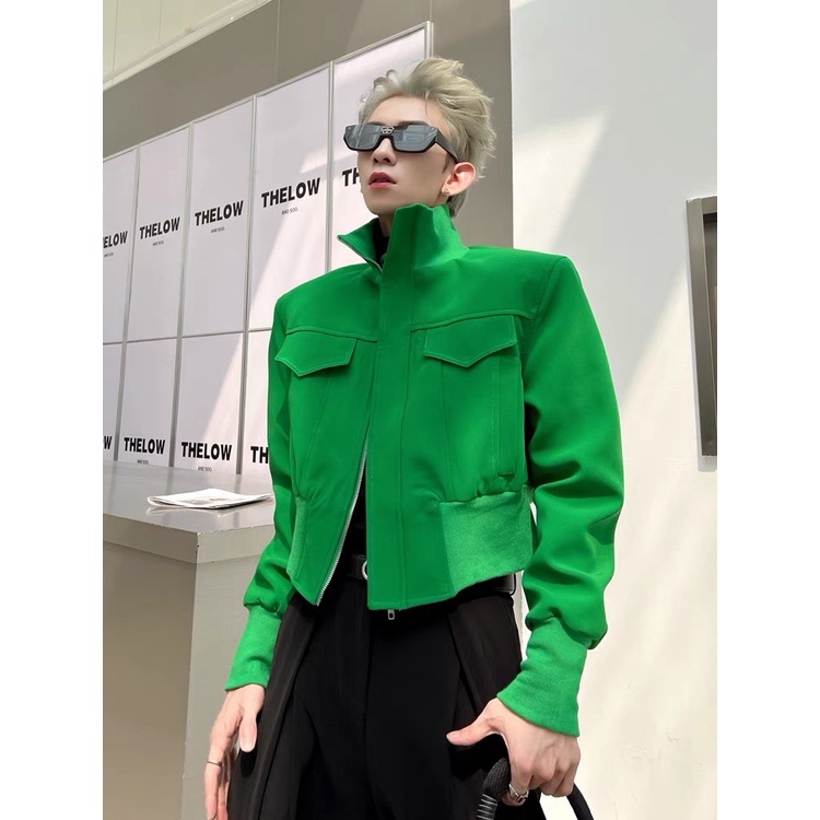 Áo Khoác Jacket Khóa Zip Bo Nhung LJIN K0622 Chất Dày Dặn Mút Độn Vai Đứng Form Thời Thượng