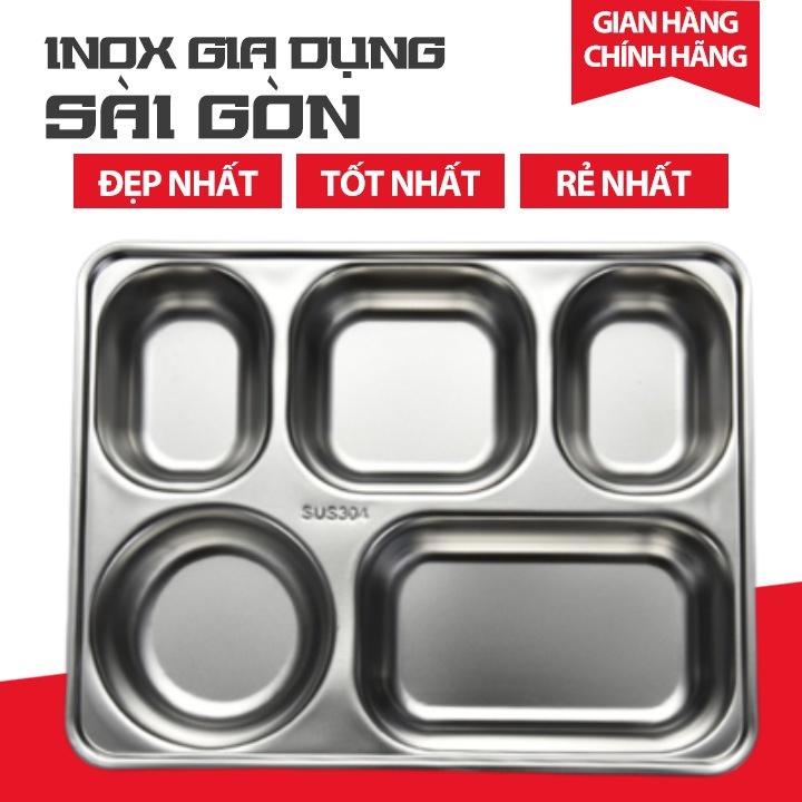 Khay Cơm Inox 5 Ngăn Cao Cấp Giá Rẻ Inox Gia Dụng SàiGòn