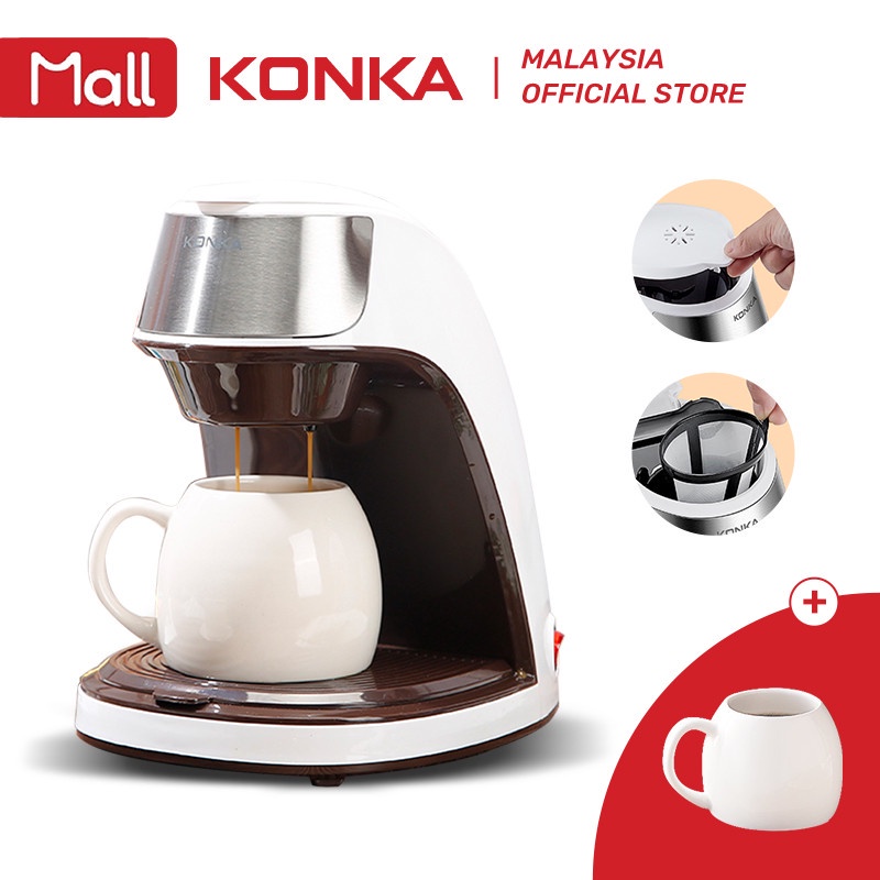 Konka Máy pha cà phê American Drip Máy pha cà phê Coffee Machine Cà phê miễn phí Cà phê