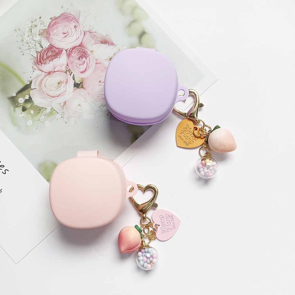 Ốp lưng Baseus WM02 + / WM01 có móc khóa đào ngọt ngào Vỏ silicon mềm bảo vệ tai nghe cho Baseus WM0