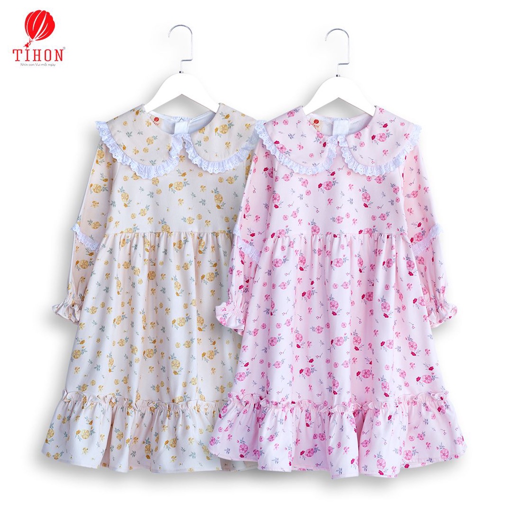 Váy cho bé gái TIHON hai màu họa tiết hoa nhí xinh xắn, dễ thương VD0750276