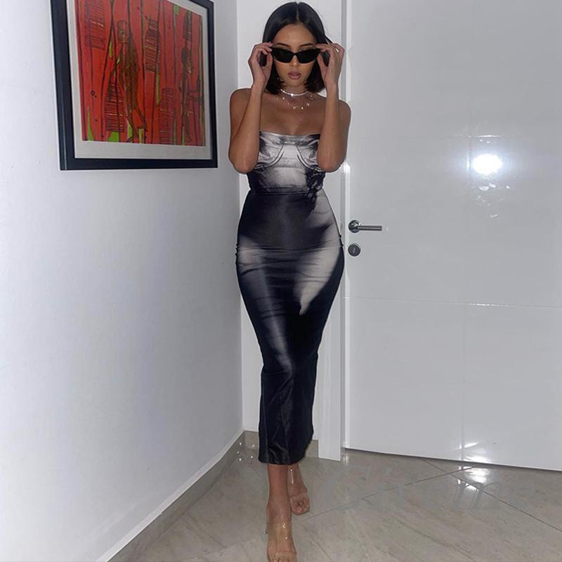 Đầm Hai Dây Dáng Ôm Màu Nhuộm Thời Trang Mùa Hè Cho Bạn Gái