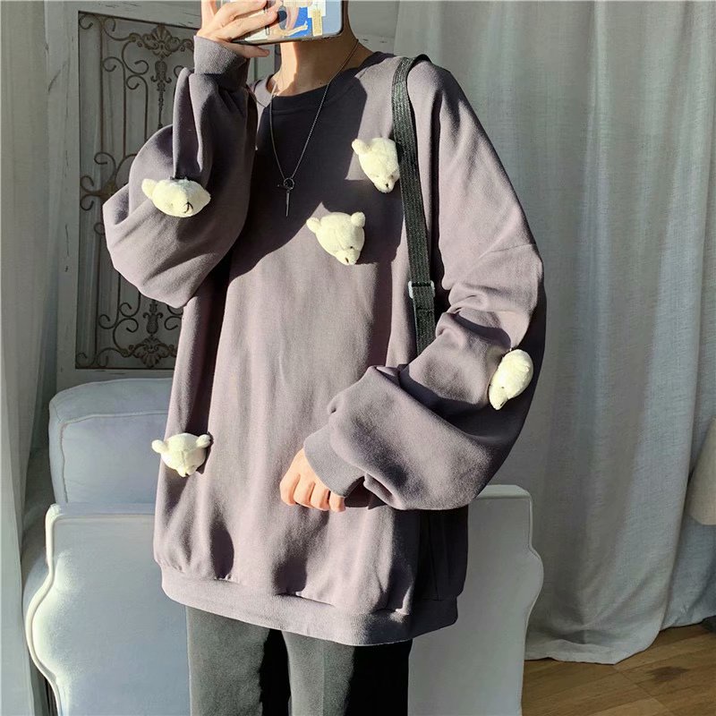 Áo Sweater Cổ Tròn Phủ Lông Màu Trơn Thời Trang Mùa Thu Trẻ Trung Cho Nam 2022 M-5XL