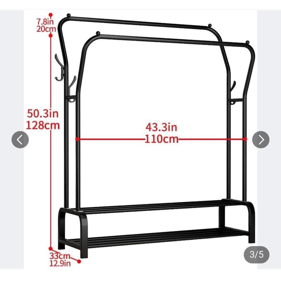 Kệ Treo Quần Áo 4 Tầng 3 Ngăn Cao Cấp