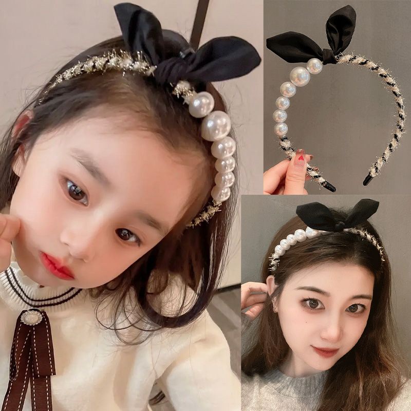 Bờm Cài tóc nữ lolita xinh xắn loại 1 nơ đen thanh lịch dịu dàng ngọt ngào