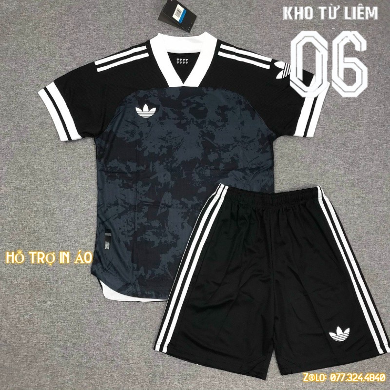 Đồ đá banh - bộ quần áo đá bóng nam ngắn tay mẫu cỏ ba lá chất vải fex cao cấp