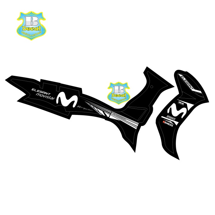 DECAL PVC 5 LỚP CHẤT LƯỢNG CAO Tem rời elegant 50 2016 movistar đen