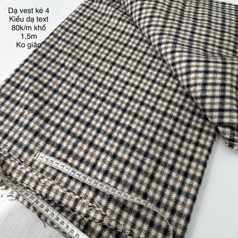Vải Dạ vest Kẻ Nữ-Quần âu -Hàn Quốc Các chất dạ dầy dạn, co giãn, kẻ sắc nét, vải có độ ấm,