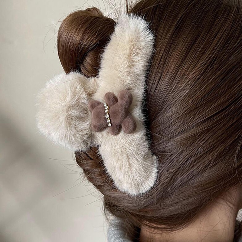 Thời Trang Kẹp Tóc Hình Gấu Bông Đáng Yêu Cho Nữ