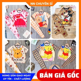 Đồ bộ thun QUẦN DÀI mẹ và bé size đến 70kg chất thun mềm mát in hình gấu huột dễ thương DBRBTNQD FULL SIZE