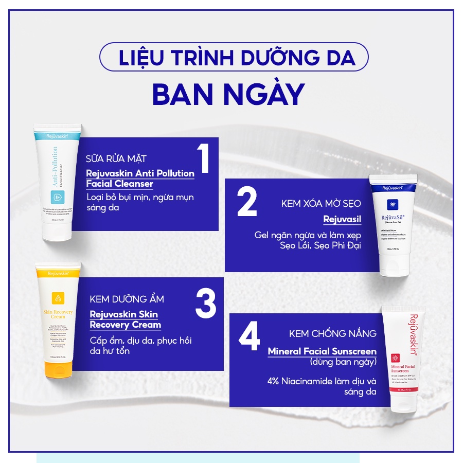 Gel ngăn ngừa sẹo và làm xẹp sẹo lồi, sẹo phì đại REJUVASKIN Rejuvasil 10ml