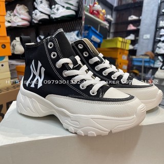 Giày thể thao sneaker m.l.b chunky high đen đế trắng cao cổ