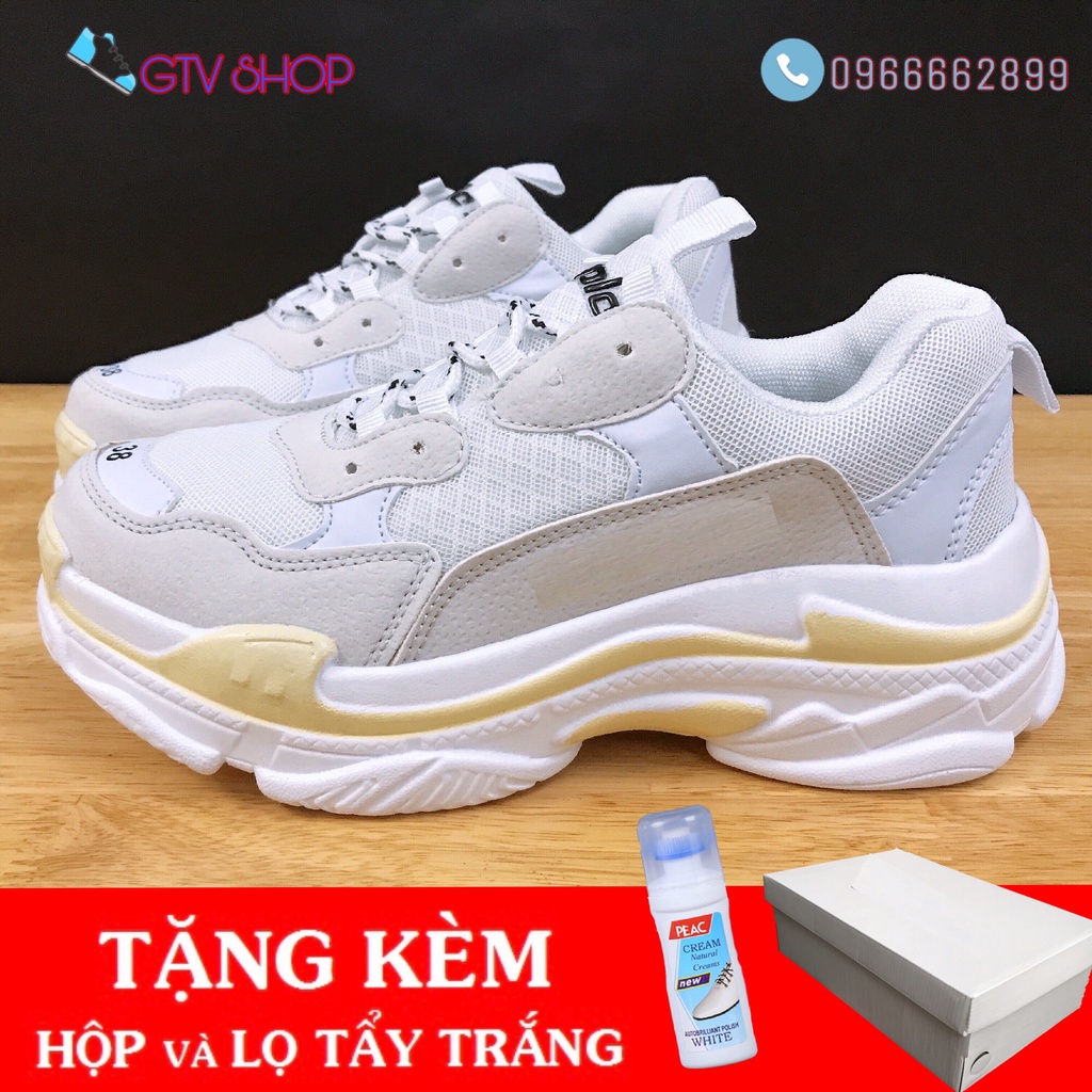 [Tặng hộp và Lọ tẩy] Giày thể thao nam nữ sneakers 3len Trip s TRẮNG VÀNG size 36 đến 43 .